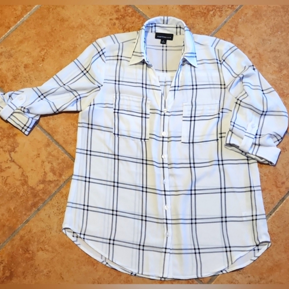 Sheer Button Up Blouse